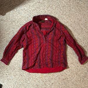 Vintage Eddie Bauer long sleeve, south western 1/4 button up